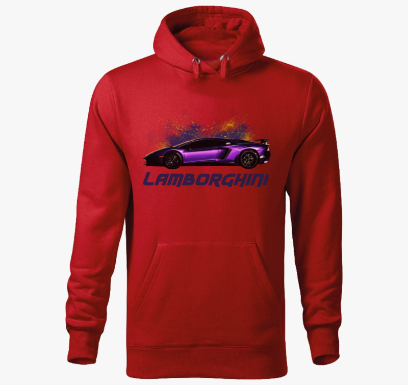 Lamborghini kapucnis pulóver — Piros