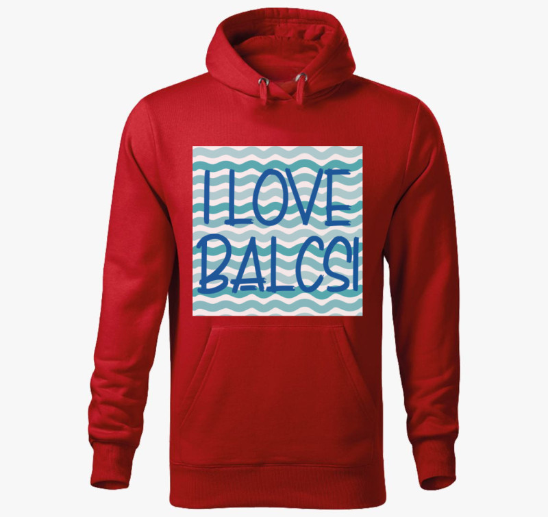 I love Balcsi kapucnis pulóver — Piros