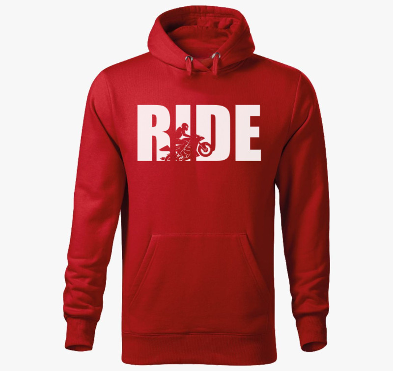 Ride motoros kapucnis pulóver — Piros