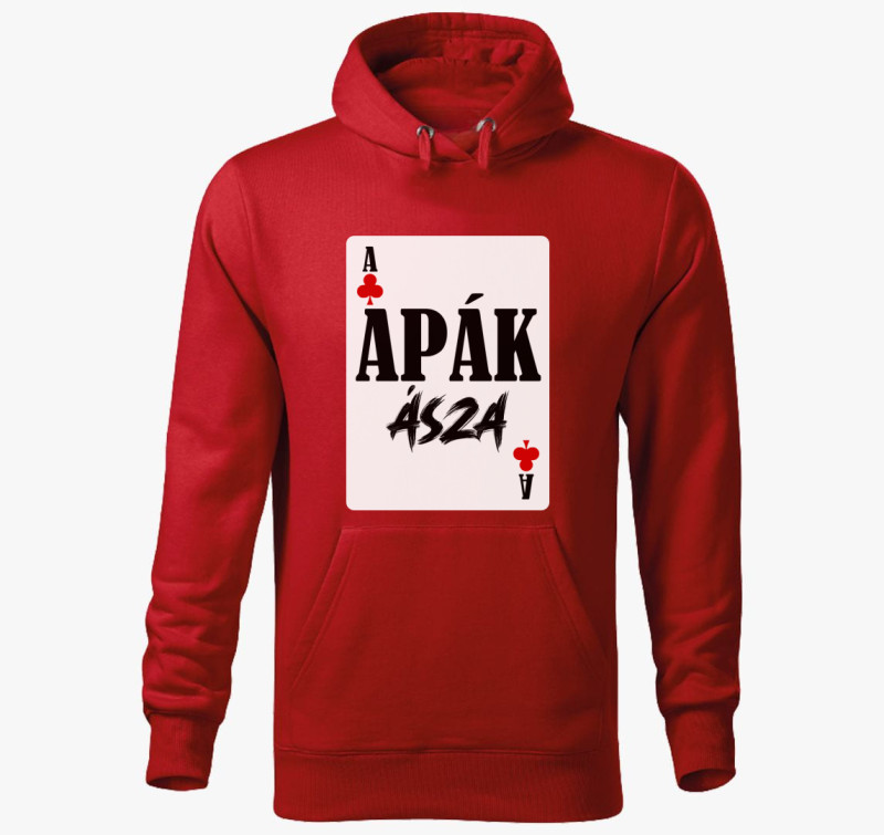 Apák ásza kártyás kapucnis pulóver — Piros