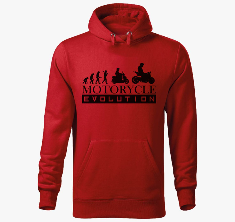 Motorcycle evolution kapucnis pulóver — Piros