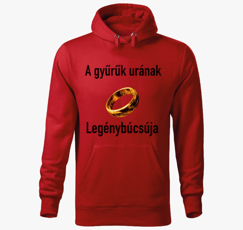 Gyűrűk ura legénybúcsú kapucnis pulóver — Piros