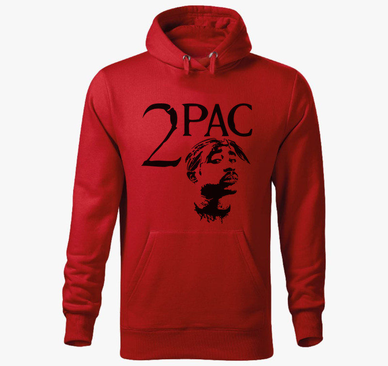 Tupac Silhouette kapucnis pulóver — Piros