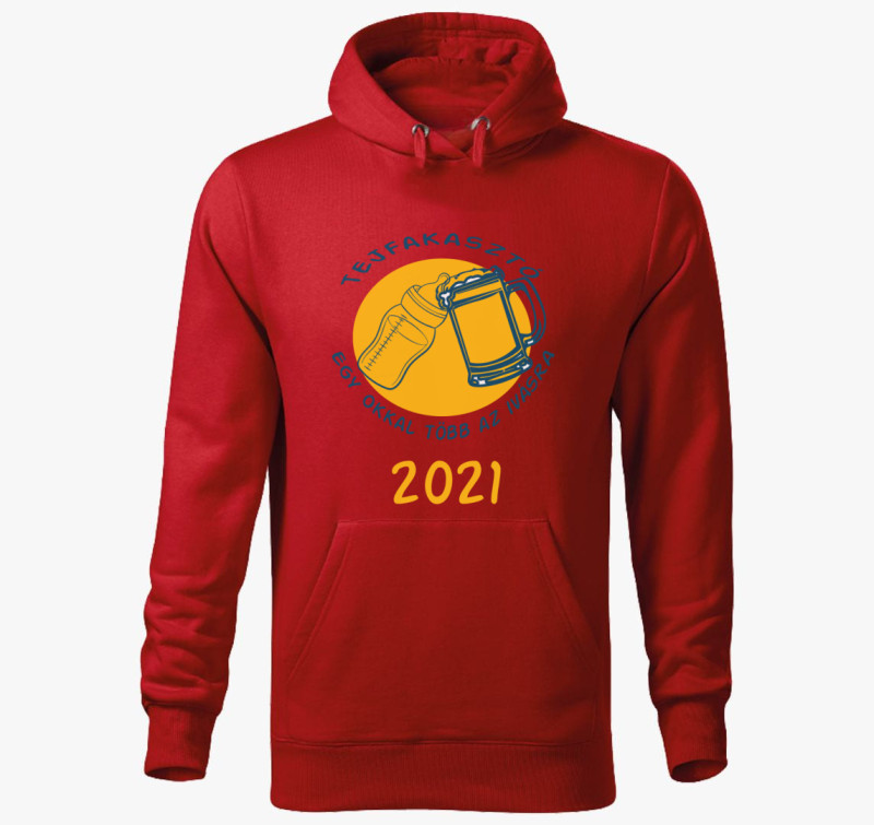 Tejfakasztós kapucnis pulóver 2.0 — Piros