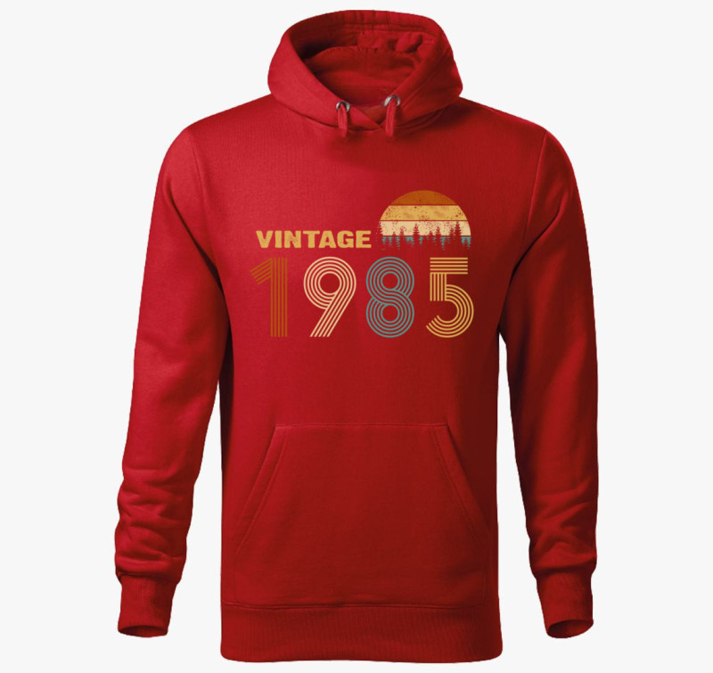 Vintage születésnapos kapucnis pulóver — Piros