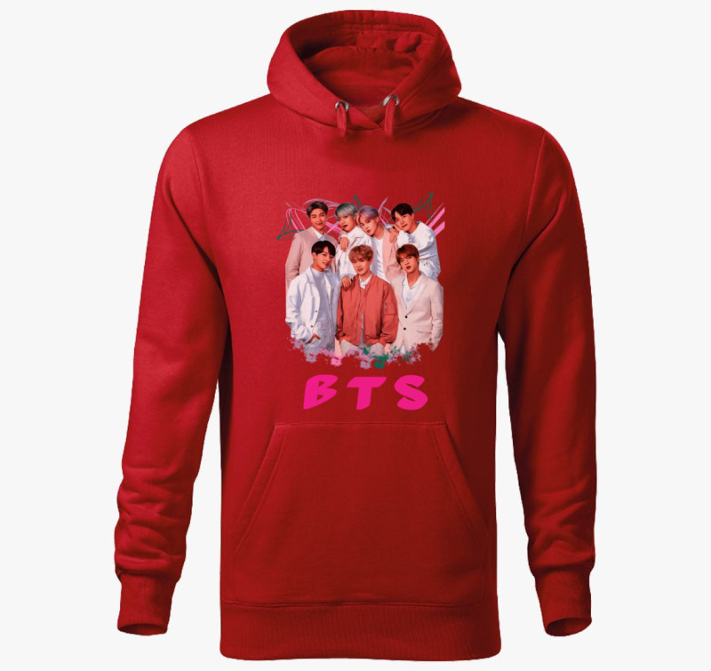 BTS 2 kapucnis pulóver — Piros