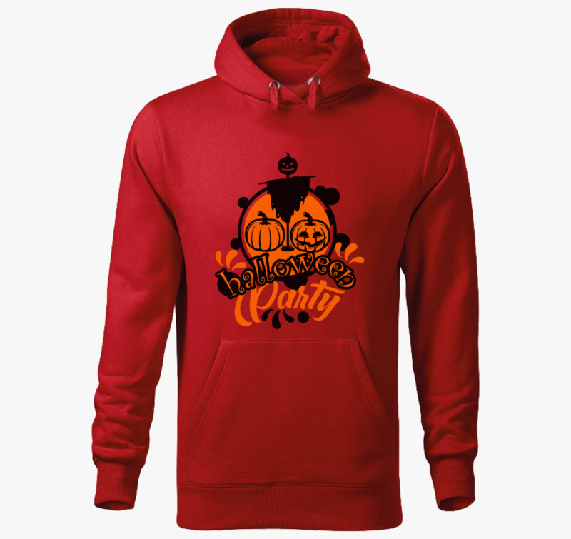 Halloween mintás kapucnis pulóver — Piros