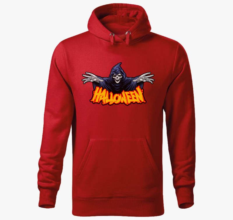 Halloween-i szellemes kapucnis pulóver — Piros