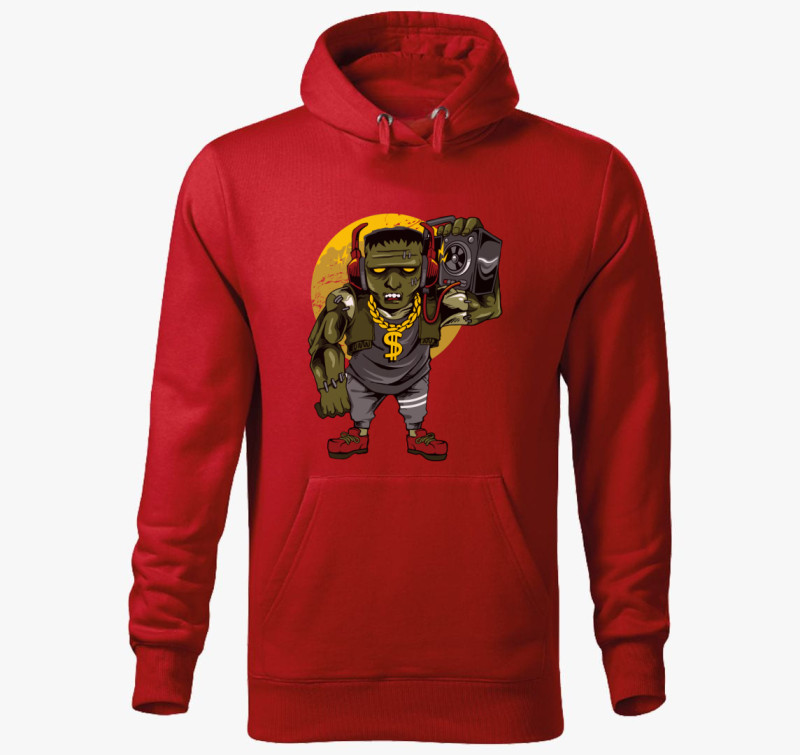 Hip-hop zombi kapucnis pulóver — Piros