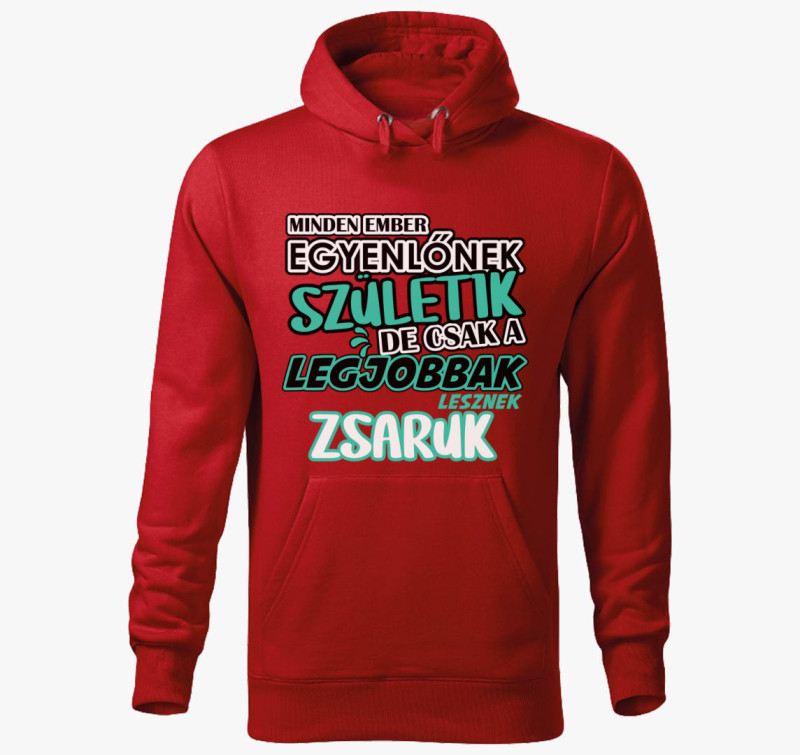 Egyenlőnek születik zsaru kapucnis pulóver — Piros