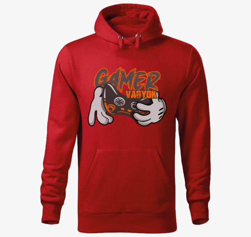 Comic gamer kapucnis pulóver — Piros