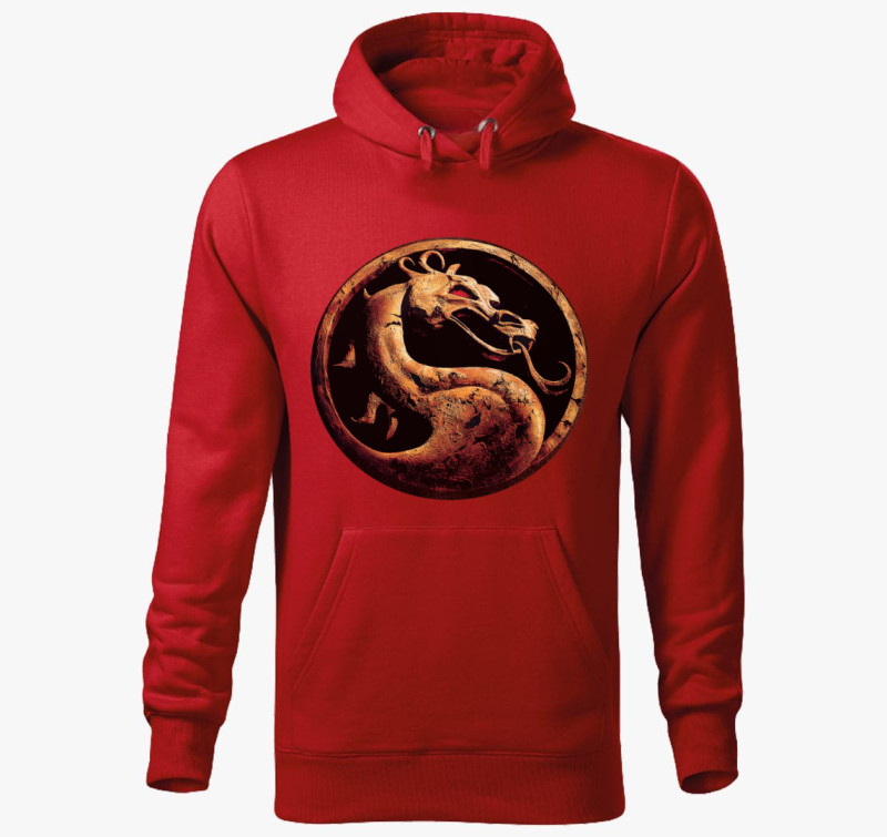 Mortal kombat 1995 mintájú kapucnis pulóver — Piros