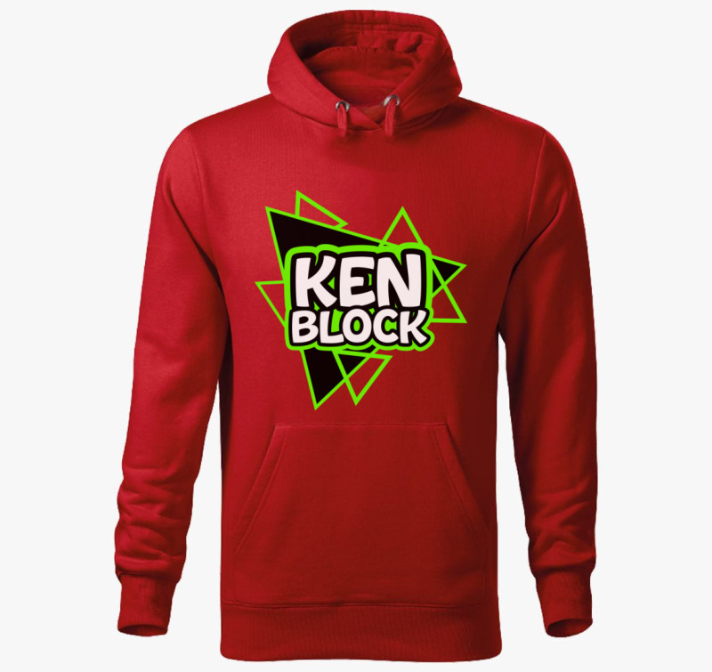 Ken Block feliratú kapucnis pulóver — Piros
