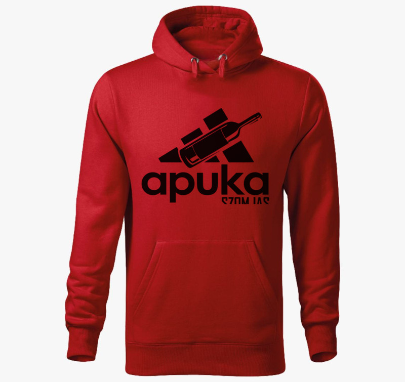 Apuka ivós márkás kapucnis pulóver — Piros