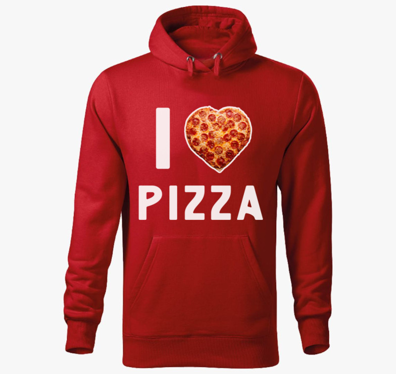 I love pizza kapucnis pulóver — Piros