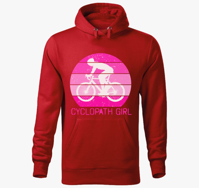 Cyclopath Girl kapucnis pulóver — Piros