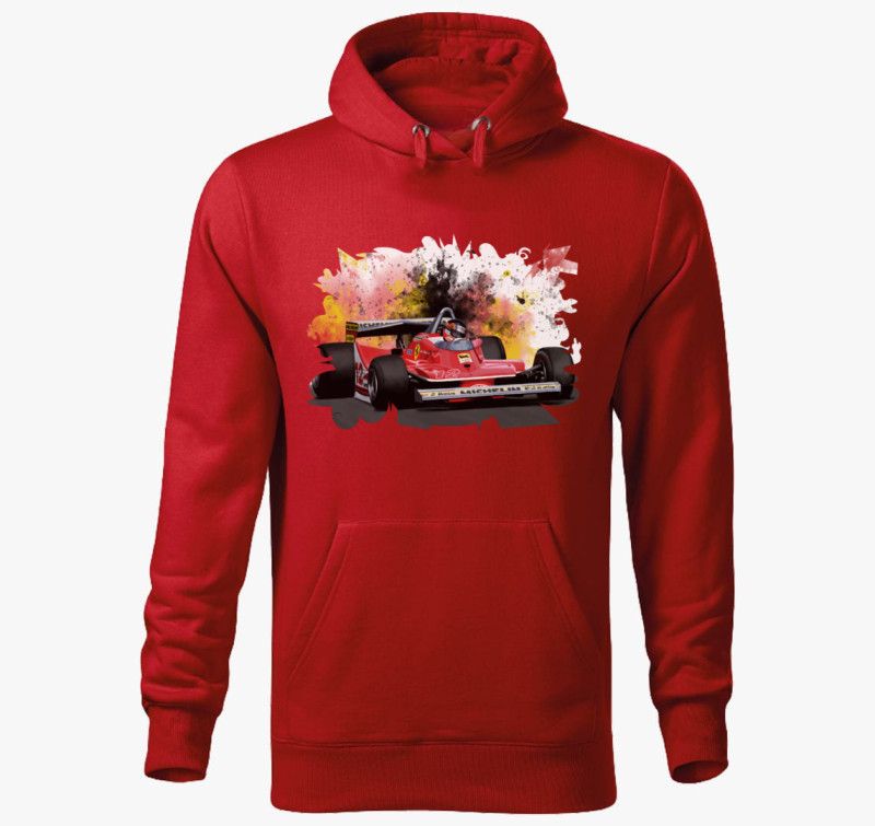 Gilles Villeneuve kapucnis pulóver — Piros
