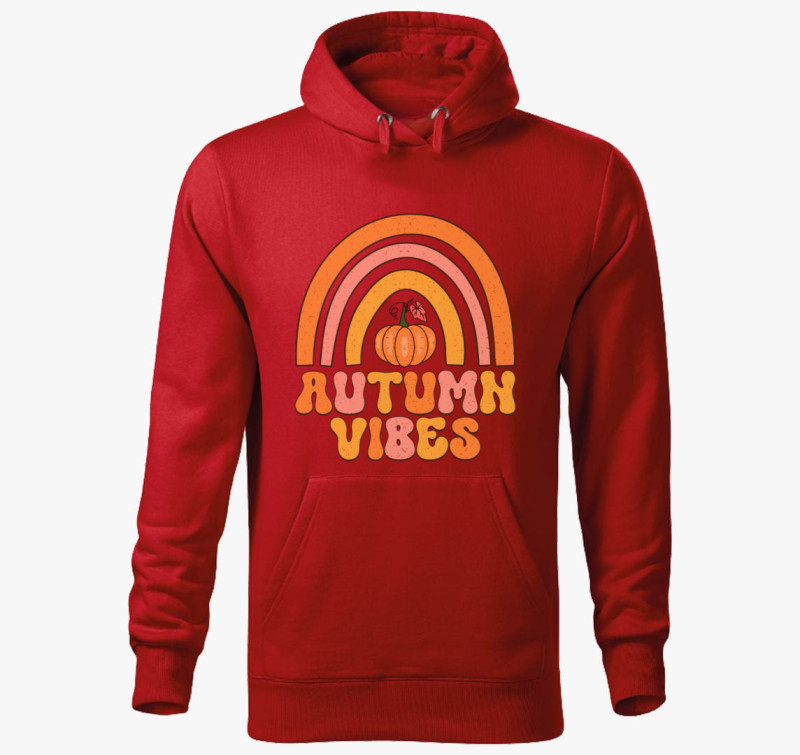 Autumn vibes kapucnis pulóver — Piros