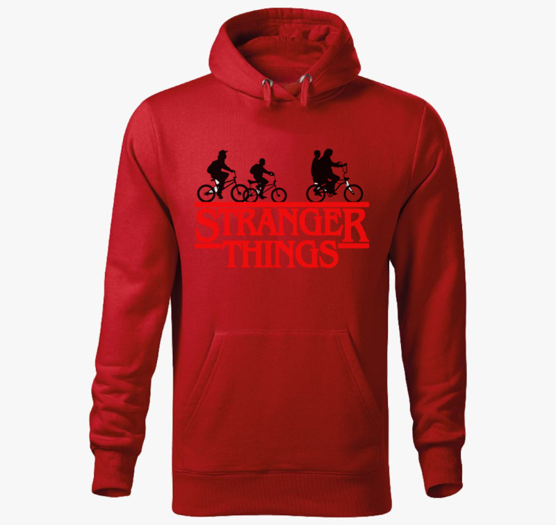 Stranger Things bicaj kapucnis pulóver — Piros