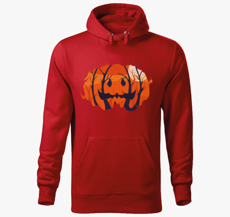 Halloween forest kapucnis pulóver — Piros