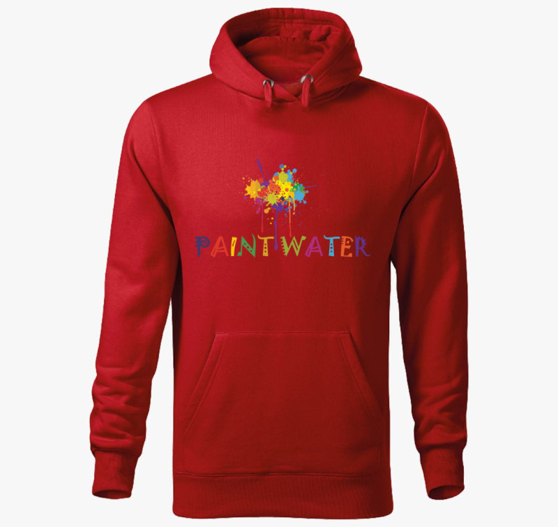 Paint water kapucnis pulóver — Piros