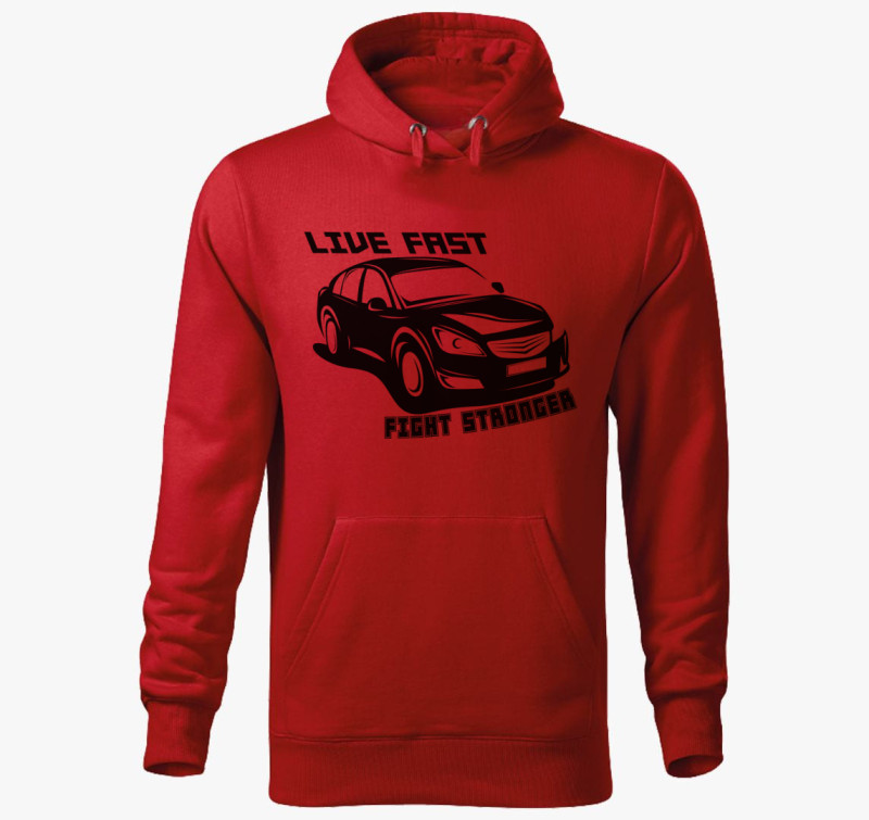 Live fast 6 kapucnis pulóver — Piros
