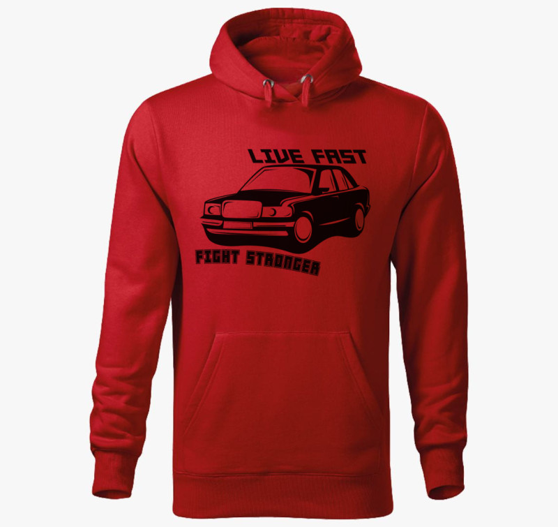 Live fast 8 kapucnis pulóver — Piros