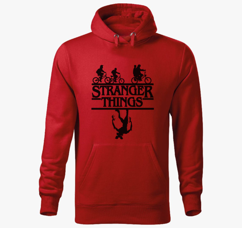 Stranger Things 2 sziluett kapucnis pulóver — Piros