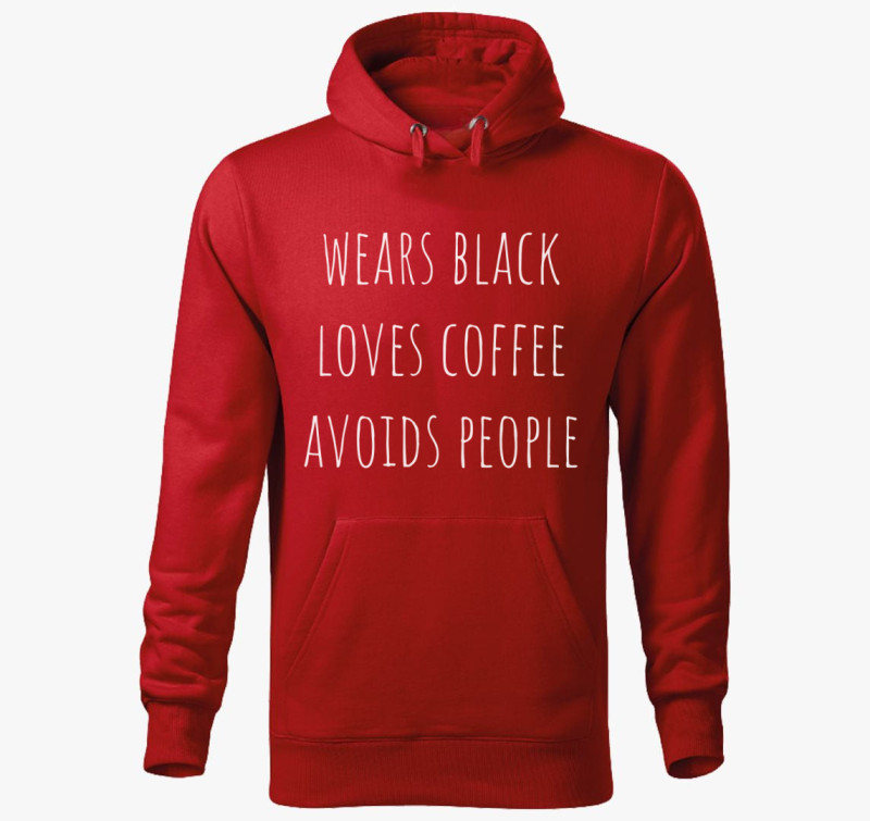 Black - coffee kapucnis pulóver — Piros