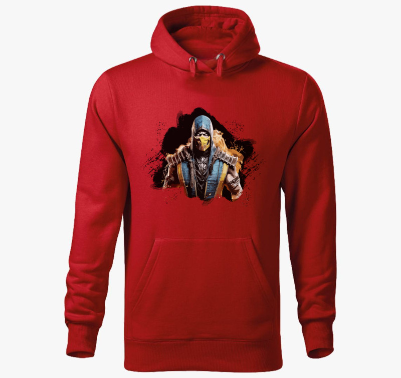 Mortal Kombat Scorpion avatar kapucnis pulóver — Piros