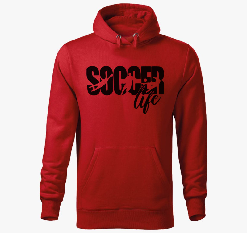 Soccer life kapucnis pulóver — Piros