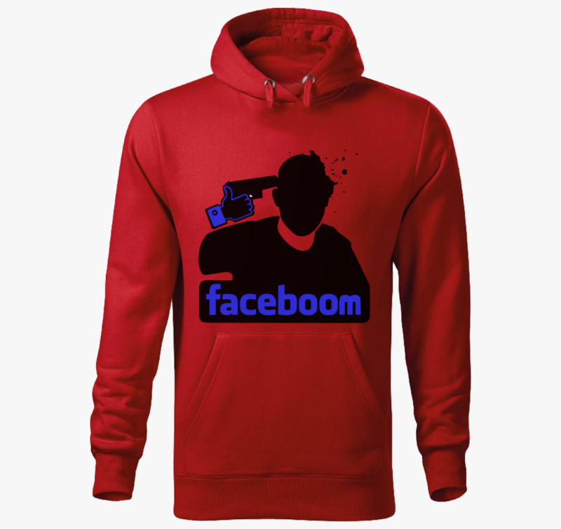 Faceboom kapucnis pulóver — Piros