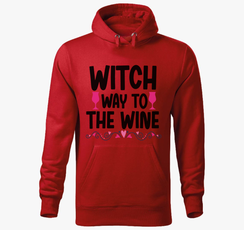 Witch wine kapucnis pulóver — Piros