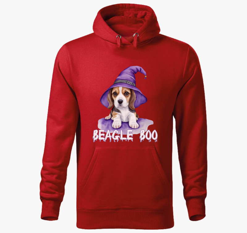 Halloween beagle kapucnis pulóver — Piros