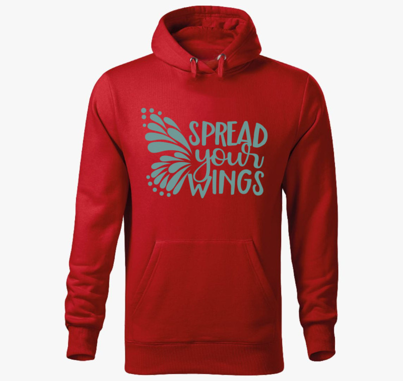 Spread wings türkiz kapucnis pulóver — Piros