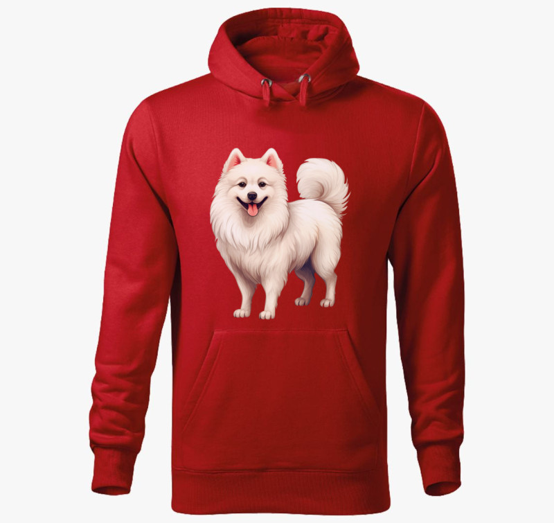 Japán spitz kapucnis pulóver — Piros