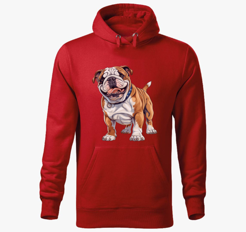 Mini bulldog kapucnis pulóver — Piros