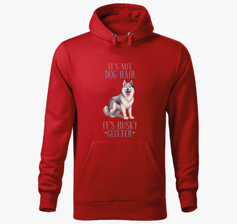 Husky glitter kapucnis pulóver — Piros