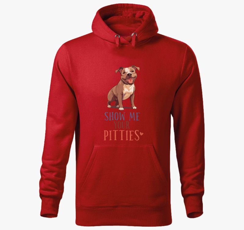 Pitties kapucnis pulóver — Piros