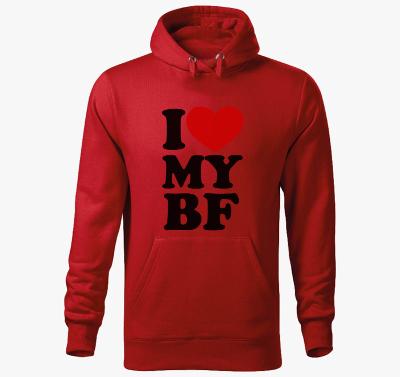 I love my bf kapucnis pulóver — Piros