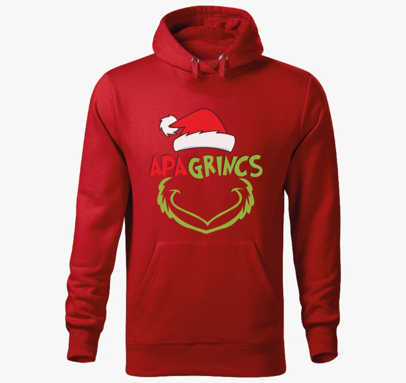 Apa grincs kapucnis pulóver — Piros