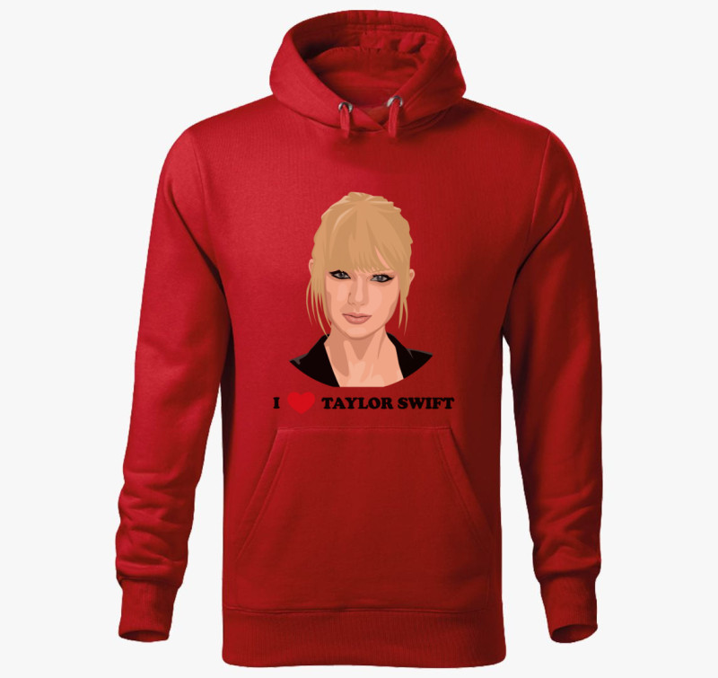 Love Taylor kapucnis pulóver — Piros