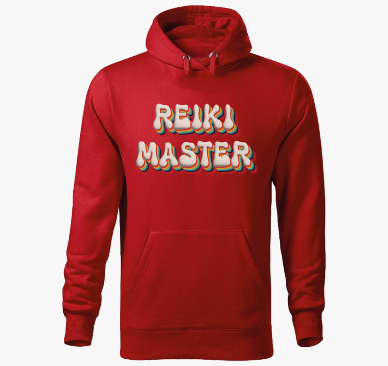 Reiki mester kapucnis pulóver — Piros