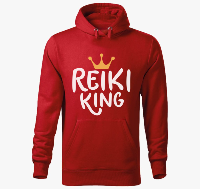 Reiki king fehér kapucnis pulóver — Piros