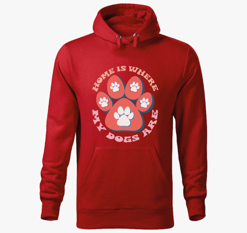 Home Dog kapucnis pulóver — Piros
