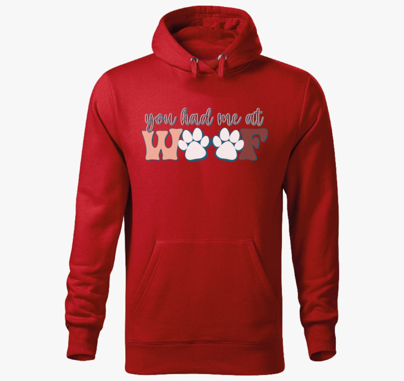 Woof kapucnis pulóver — Piros