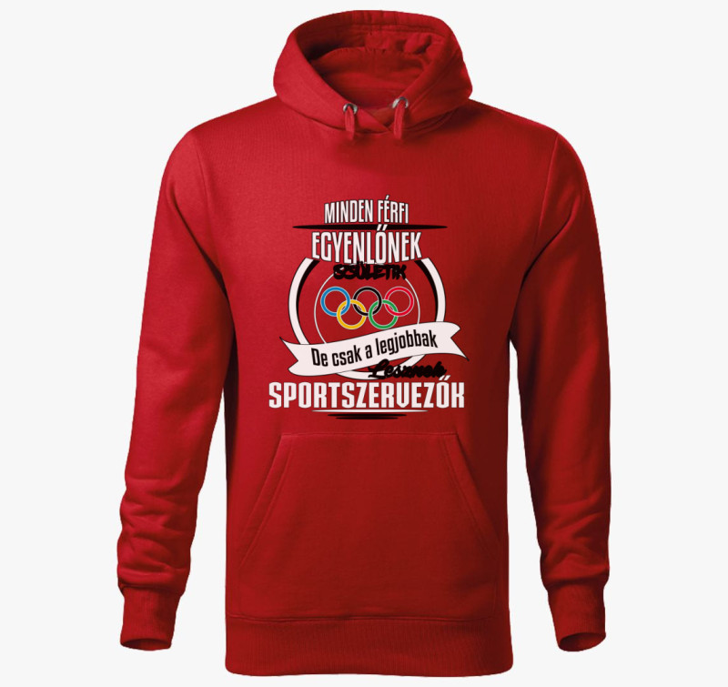 Sportszervező kapucnis pulóver — Piros