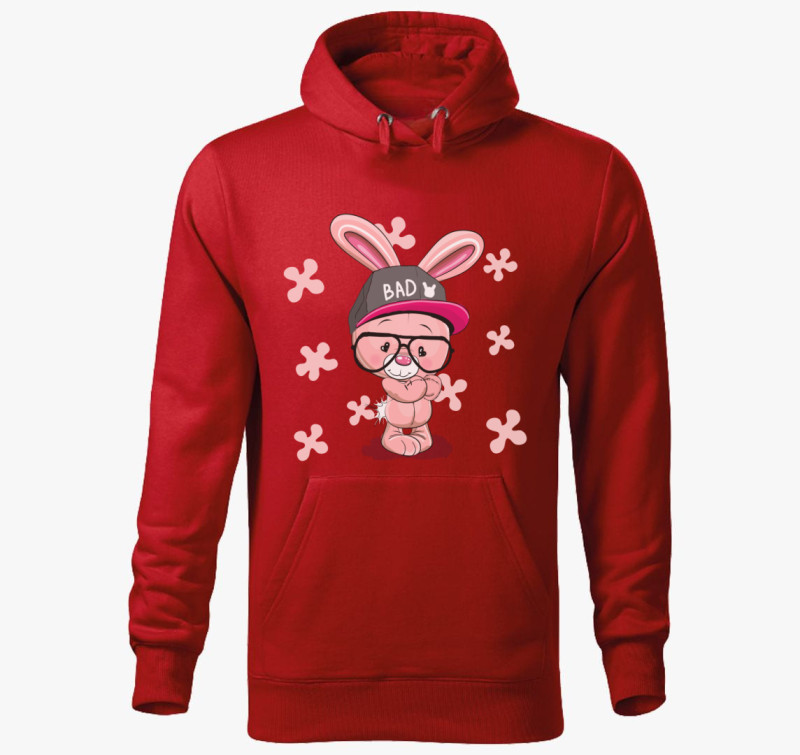 Bad Bunny kapucnis pulóver — Piros