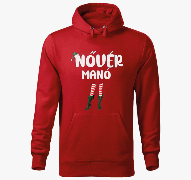 Nővér manós kapucnis pulóver — Piros