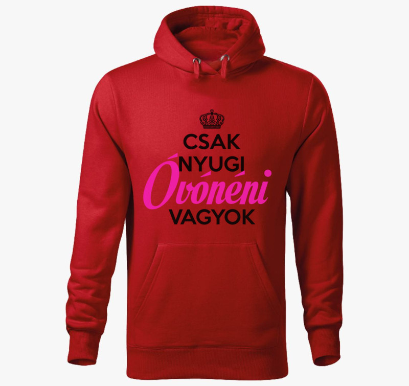 Csak nyugi, óvónéni vagyok - Óvónő kapucnis pulóver — Piros